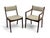 A very good set of 6 Danish modern dining chairs with a vintage striped upholstery. The set consists of 2 arm chairs and 4...