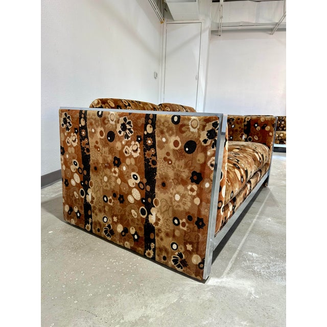 1960s 1960s Mid Century Modern Selig Loveseat in Jack Lenor Larsen Primavera Upholstery For Sale - Image 5 of 10