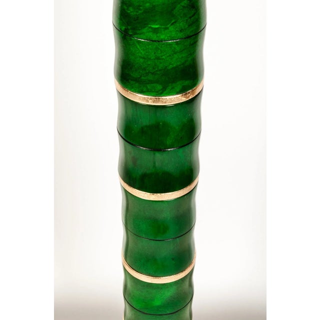Late 20th Century Heavy Green Jade Art Deco Floor Lamp For Sale - Image 5 of 5