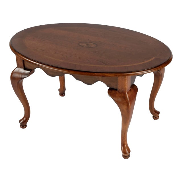 Grace Oval 4 Legs Coffee Table, Medium Brown For Sale