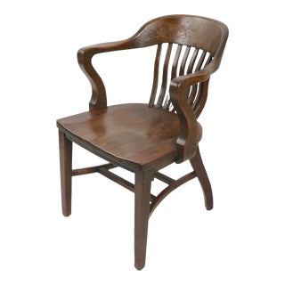 Vintage Bank of England Yale Library Jury Chair by A. Blank Co. New York For Sale