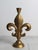 Vintage Brass Fleur-De-Lis Candlestick Holder For Sale - Image 4 of 8
