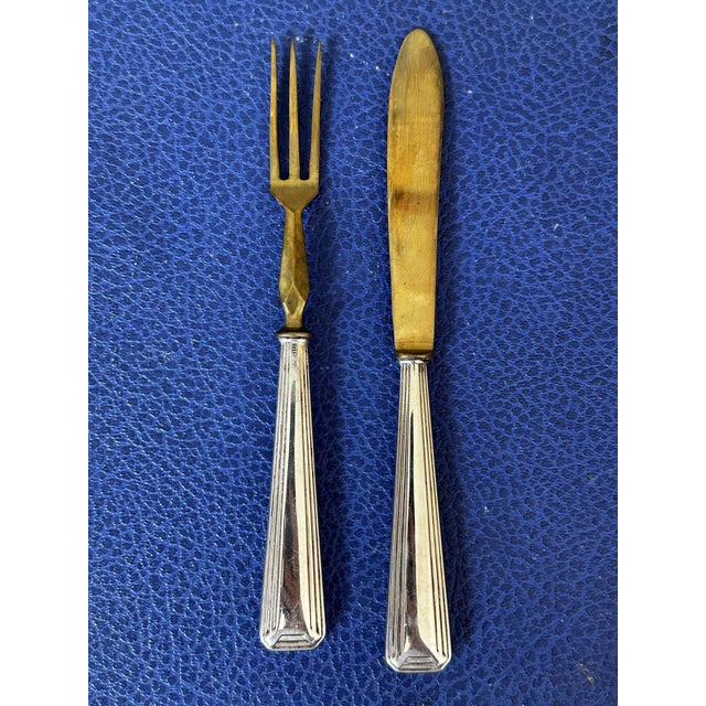 Brass Hors d'Oeuvre Cutlery Set, 1920 For Sale - Image 4 of 7