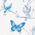 Contemporary Sample - Schumacher Birds & Butterflies Fabric in Porcelain For Sale - Image 3 of 4