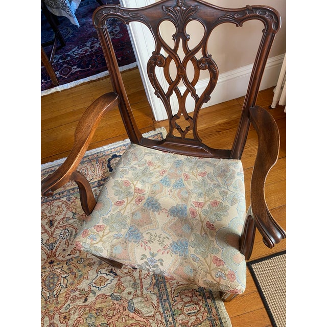 Chippendale Mid 20th Century Set of 8 Vintage Chippendale Dining Chairs For Sale - Image 3 of 8