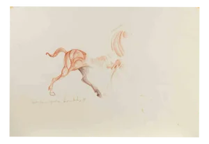 Ludovico de Luigi, Horse (Studi per un Equestre), Pastel Drawing, 1979