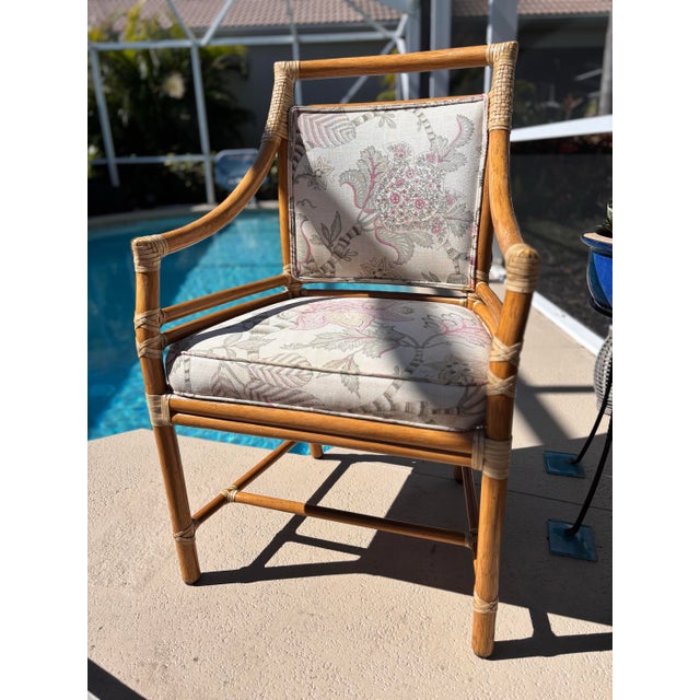 Contemporary 10 McGuire Mid 20th Century, Target Back Rattan Chairs. Beautifully, Professionally Restored With 2 Arm Chairs Included For Sale - Image 3 of 12