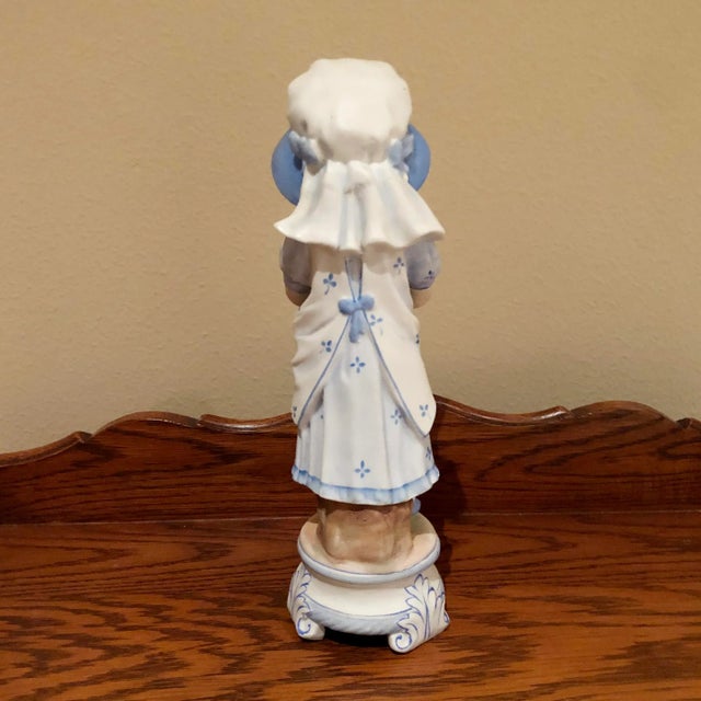 Antique German Bisque Figurine of Girl With Flowers For Sale - Image 4 of 6