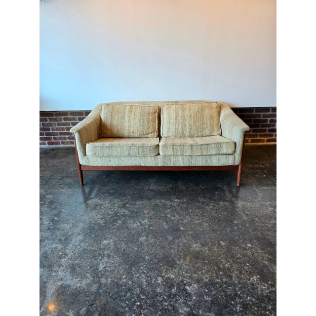 Mid-Century Modern Folke Ohlsson for Dux Sweden Small Sofa Loveseat MCM Vintage 2 of 2 For Sale - Image 3 of 9