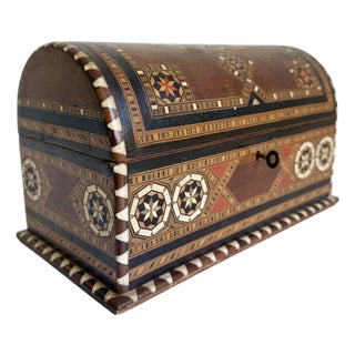Large Moorish Inlay Lidded Box, Spain, 1950s For Sale