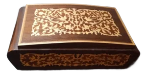 1940s Miners Wood Marquetry Cigarette Reuge Musical Box Made in Italy