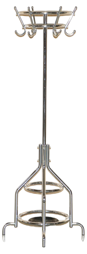 Industrial Chrome Framed Coat & Hat Stand with Spinning Top, 1950s