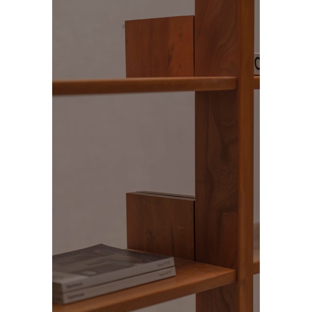 French Minimalist Wall Unit in Elm from Maison Regain, 1970s For Sale - Image 10 of 16