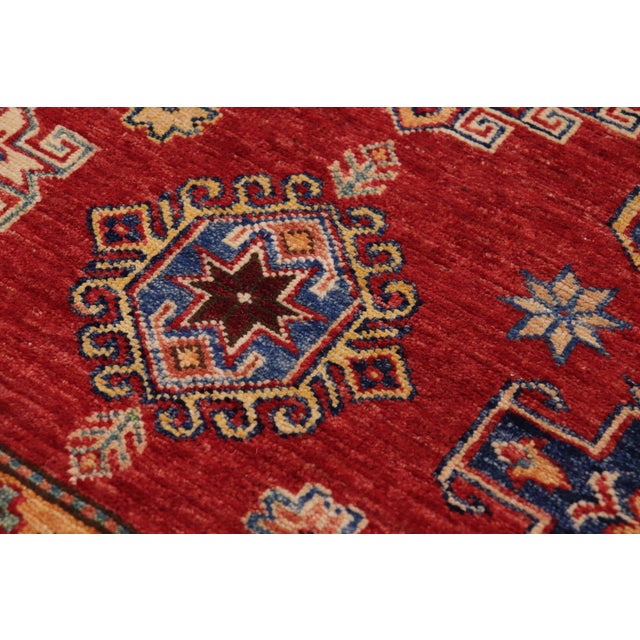 Textile Tribal Super Kazak Red/Beige Wool Rug - 8'2'' X 10'3'' For Sale - Image 7 of 10