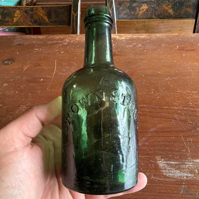 Antique "Brown Stout" Beer Bottle by Dyottville Glass Works, Philadelphia, Circa 1850s For Sale - Image 10 of 18