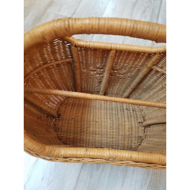1960s Natural Wicker Magazine Basket Chairish