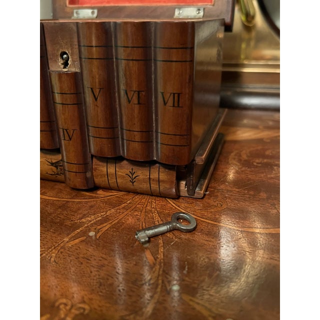 Antique Marquetry Inlaid Faux Book Front "Hidden Storage" Box For Sale In Boston - Image 6 of 10
