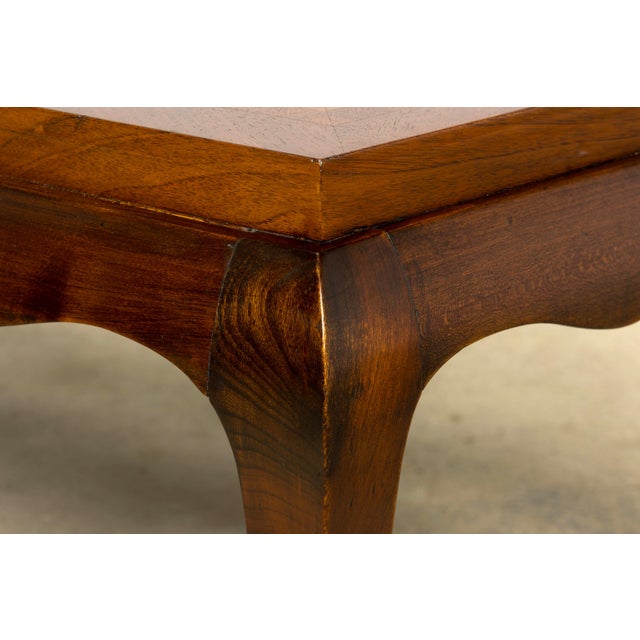 1940s French Art Deco Walnut Parquetry Coffee Table For Sale - Image 11 of 15