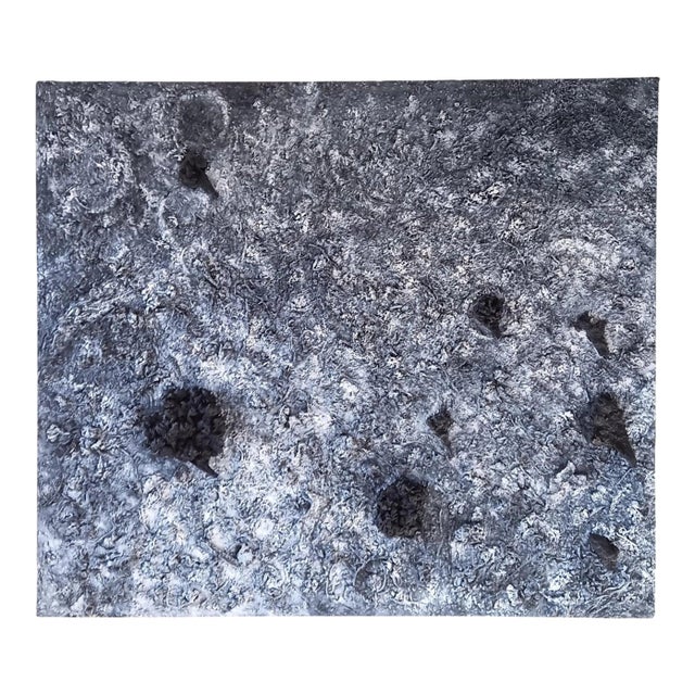 59" X by 51" - "Black & White" Contemporary Abstract Relief Mixed-Media Painting For Sale