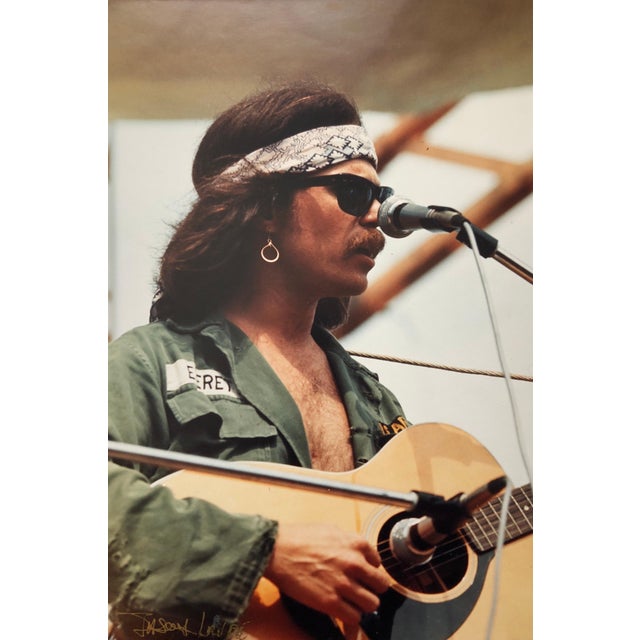 Jason Laure, Original Hand Signed Rock & Roll Photograph Woodstock Country Joe Macdonald, 1969 For Sale