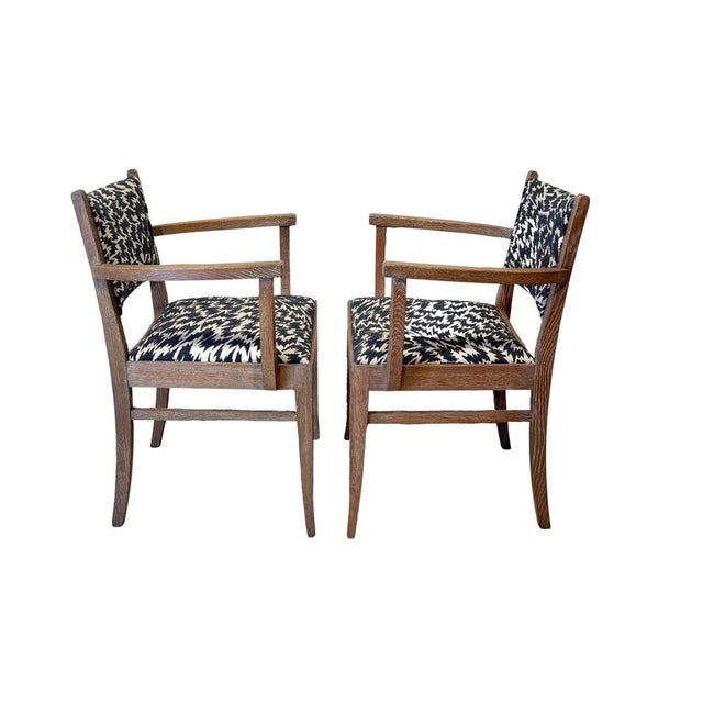 Art Deco Armchair in Limed Oak by De Coene Fères, 1935 For Sale - Image 4 of 18