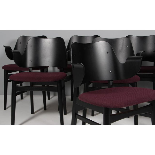 Danish Armchair Model 107 Black Frame by Hans Olsen, 1960s, Set of 8 For Sale - Image 3 of 9