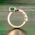 Natural Emerald and White Sapphire Ring 6.5 14k Y Gold 4.05 TCW Certified For Sale - Image 13 of 18