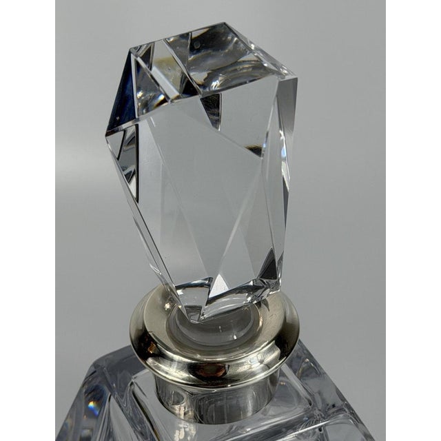 Vintage French Cut Crystal Decanter with Silver Mount, 1950s For Sale - Image 4 of 13