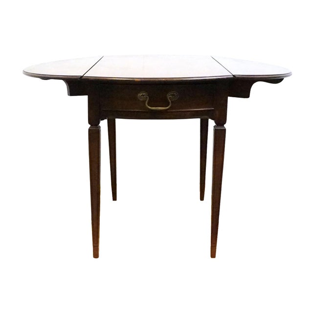 Brandt Furniture Banded Mahogany Traditional Style 36" Drop Leaf Pembroke Accent End Table 78-906 For Sale - Image 12 of 18