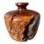 Mid Century Burl Wood Vase With Original Glass Insert For Sale