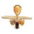 1.30ct Fancy Coloured Diamond Ring Estate 18k Gold 6.75 Pear Cut Orange Grey size 6.75 For Sale