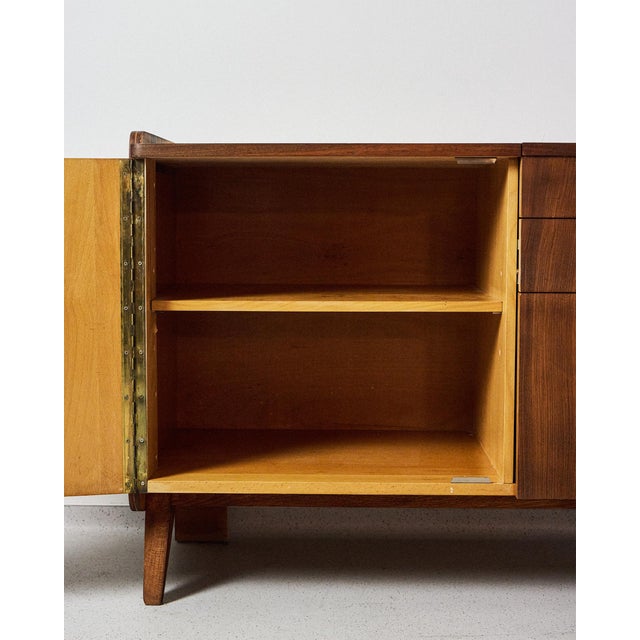 Wood Restored Walnut Commode from Tatra Nabytok, 1950s For Sale - Image 7 of 8