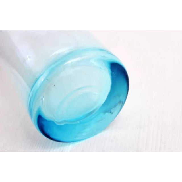 Vintage Blue Glass Bottle, 1970s For Sale - Image 3 of 10