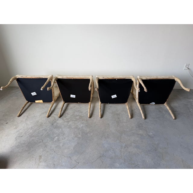 Vintage Century Furniture Serge Roche Style Faux Bois Palm Frond Arm Dining Chairs – Set of 4 For Sale - Image 12 of 12