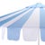 Spritely Home Meze 9 Ft Crank Umbrella, Baby Blue Cabana Stripe/White Pole For Sale - Image 4 of 9