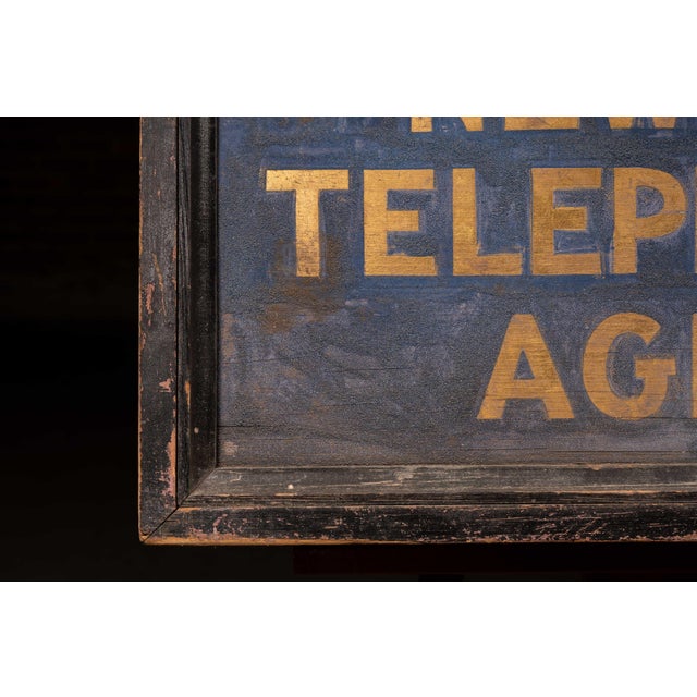 Wood 1910s–1920s New York Telephone Company Double-Sided Smaltz Agency Sign For Sale - Image 7 of 12