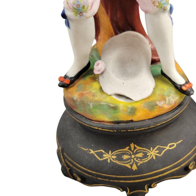 French Romantic Porcelain Figures by Letu & Mauger, Paris, 1860s, Set of 2 For Sale - Image 11 of 13