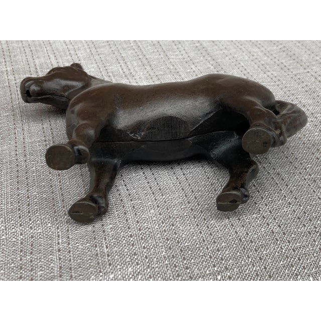 Brown Antique Cast Iron Horse Piggy Bank For Sale - Image 8 of 12