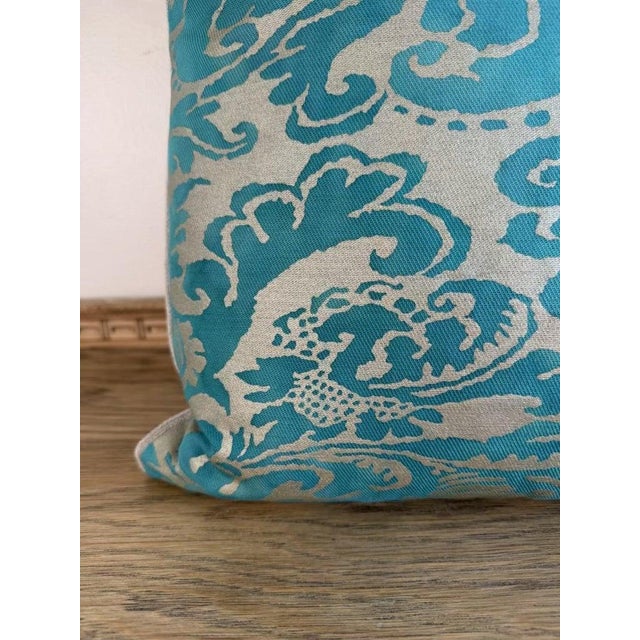 Textile Pair of Fortuny-Style Patterned Pillows With Solid Silk Backs For Sale - Image 7 of 11