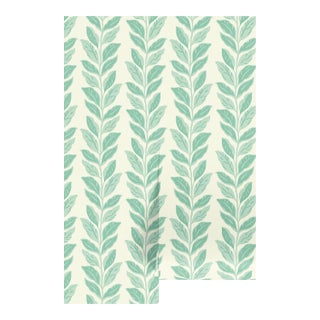 Garden Leaf Stripe Grasscloth Wallpaper by House Party | Sage & Mint Green | 8 Yards For Sale