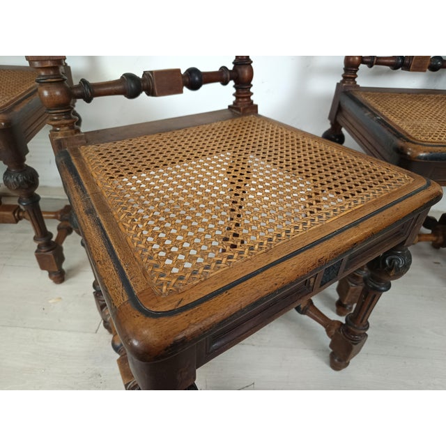 Antique Cane Chairs in Walnut, Set of 9 For Sale - Image 13 of 18