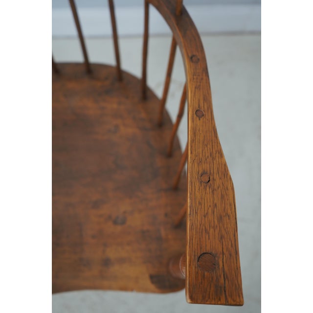 Antique Early American Windsor Writing Desk Armchair With Drawer For Sale - Image 14 of 18
