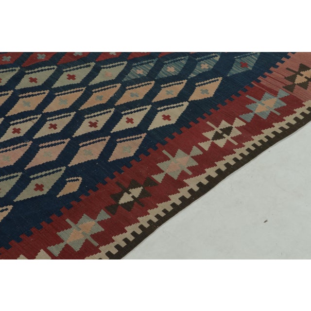 1950s Vintage Turkish in Red, Blue and Pink Geometric Pattern by Rug & Kilim For Sale In New York - Image 6 of 8