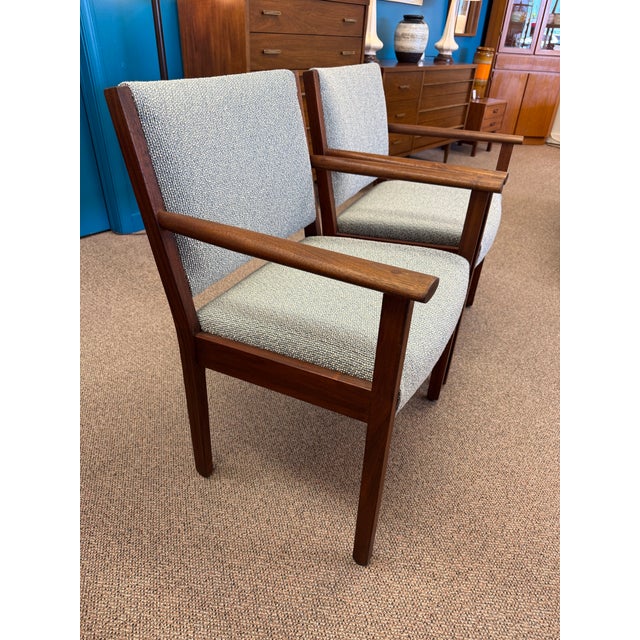 1960s Mid Century Modern Pair of Arm Chairs by Johnson Chair