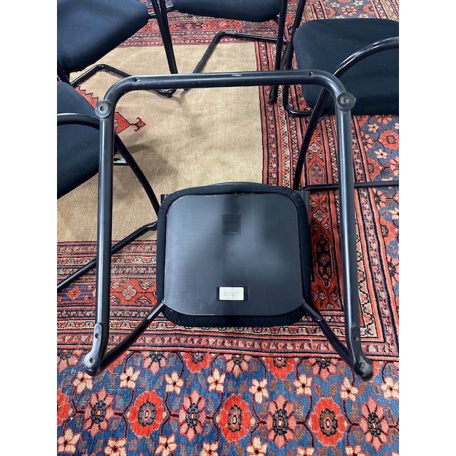 1990s Vitra Visavis Black Cantilever Chairs by Antonio Citterio- Set of 5 For Sale In New York - Image 6 of 10