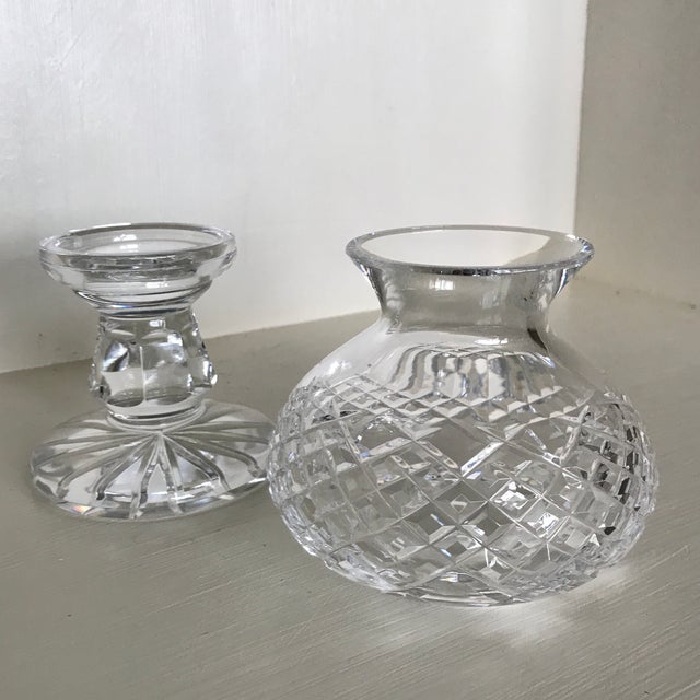 Waterford Crystal Hurricane Style Candle Holder 2 Piece Chairish