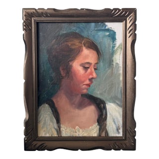 Vintage Original Suzanne Jackson Figurative Oil Portrait For Sale