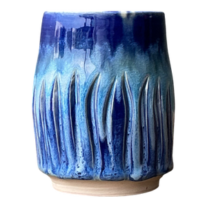 Vintage Studio Pottery Blue Ceramic Vase