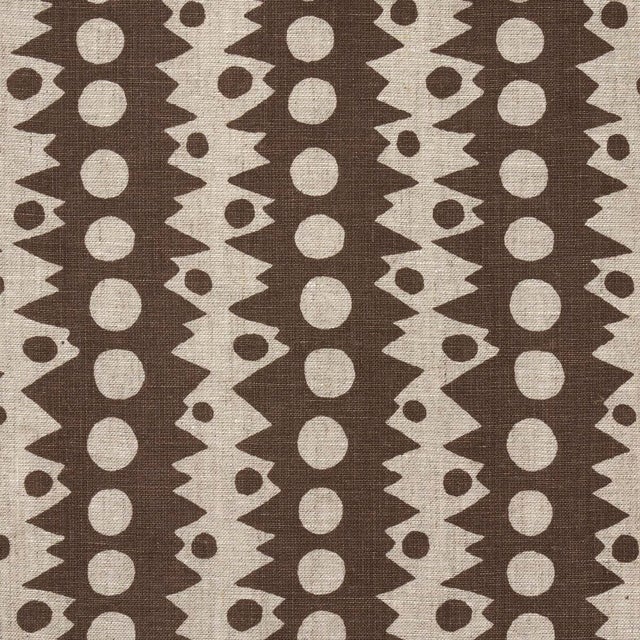Abstract SAMPLE - Schumacher X Drusus Tabor Trickledown Fabric In Brown On Natural For Sale - Image 3 of 4