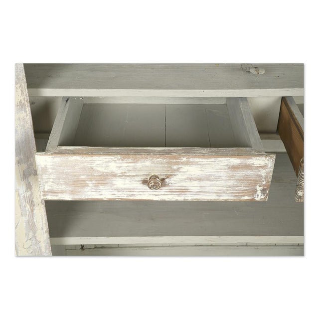 Wooden Cabinet with White Patina For Sale - Image 5 of 7